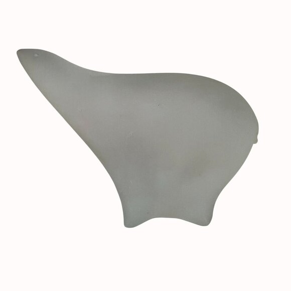 Modernist Frosted Glass Polar Bears Made by Christian  Frosted Glass Polar Bear Figurine By S Christian Copenhagen Danish Modern Design